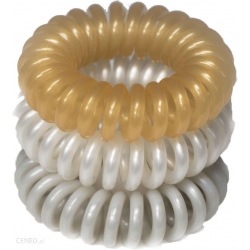 RONNEY S7 MAT funny ring bubble - Profesjonalne gumki do włosów 3 sztuki 3,5 cm - MATOWE - złoty, biały, srebrny